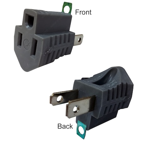 Electriduct Plug Adapter, Plug Converter, 3 Outlet(s) Gray, 1 PK PE-ED-GA-5501-5PK